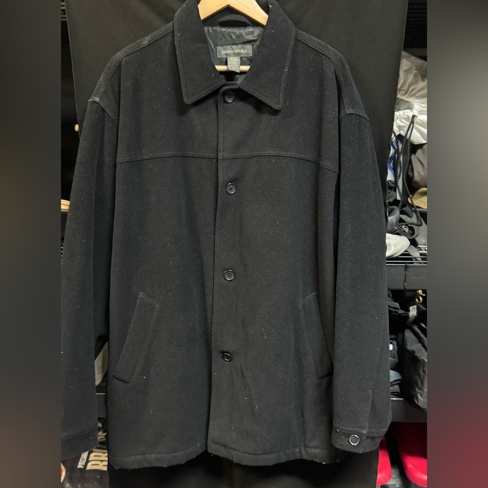 Banana Republic Men's Black Pea Coat